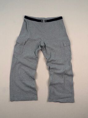 LOFT Gray Cropped Cargo Pants Minimal Utility Lounge Streetwear